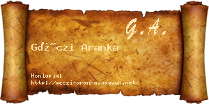 Géczi Aranka névjegykártya