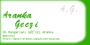 aranka geczi business card